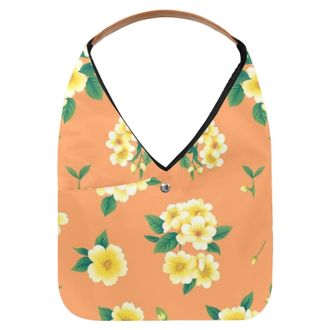 Generic Colorful Flowers Reusable Lightweight Grocery Bags - Foldable Into Compact Pouch, Washable & Sturdy, Multipurpose for Shopping and Travel