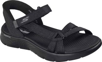 Skechers GO WALK Flex Illuminate Textile Womens Black Standard Sandals - Size UK 6