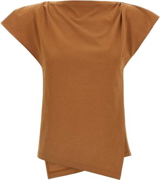 Isabel Marant Tops, Dames, Bruin, S, Katoen, Sebani Cotton T-Shirt