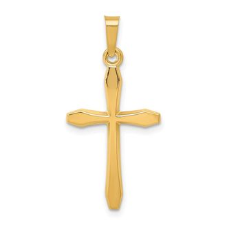 Diamond2Deal 14k Yellow Gold Polished Passion Cross Pendant