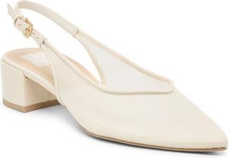 Dolce Vita Cenna Pointed Toe Slingback Pump in Off White Mesh at Nordstrom, Size 8.5