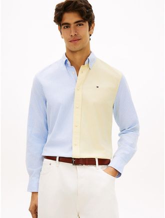 Tommy Hilfiger Mens Regular Fit Colorblock Stripe Shirt - Multi - M