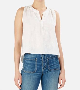 NSF Nepore Drapy Sleeveless Top In White