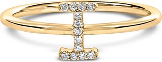 House of Brilliance 10K Gold Diamond Accent Initial A-Z Ring