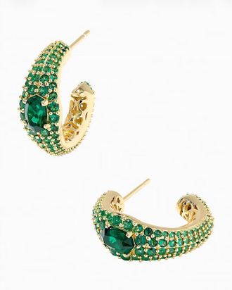 Kendra Scott Womens Bella Hoop Earring In Dark Green