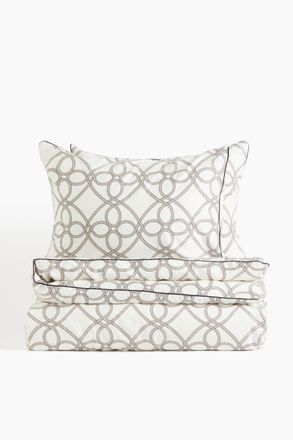 H&M Gemusterte Bettw&auml;sche f&uuml;r Doppel-/Kingsize-Bett - Beige