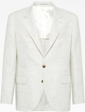 Brunello Cucinelli Ivory Linen Wool Blend Blazer, Brand Size 54 (US Size 44)