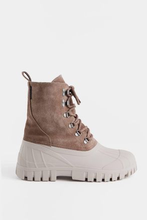 Stutterheim Mens Patrol Suede Combat Boots In Gray
