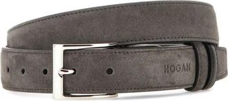 Hogan logo buckle belt - men - CALFSKIN - One Size - Grey