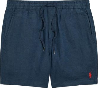 Polo Ralph Lauren Logo-embroidered Linen Shorts - Navy - XL