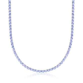 Ross-Simons Tanzanite Tennis Necklace in Sterling Silver
