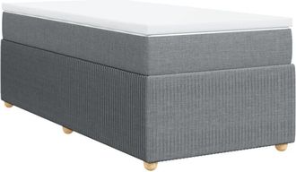 vidaXL Cama Box Spring Con Colch&oacute;n Tela Gris Claro 90x200 Cm Vidaxl