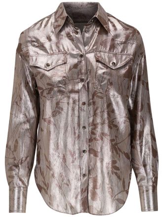 Brunello Cucinelli Camicia a fiori - Grigio