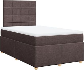 vidaXL Vidaxl - Cama Box Spring Con Colch&oacute;n Tela Marr&oacute;n Oscuro 120x190 Cm