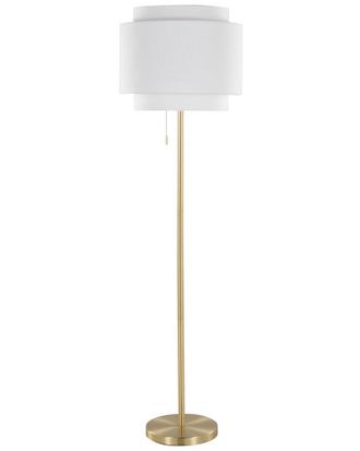 LumiSource Tier 64In Contemporary Floor Lamp With Linen Shade