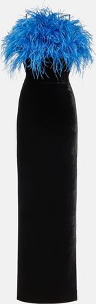 Rasario Feather-trimmed gown