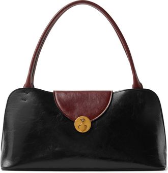 Versace Medium Vivian Leather East/Wester Shoulder Bag in Black Rosewood-Gold 82 at Nordstrom