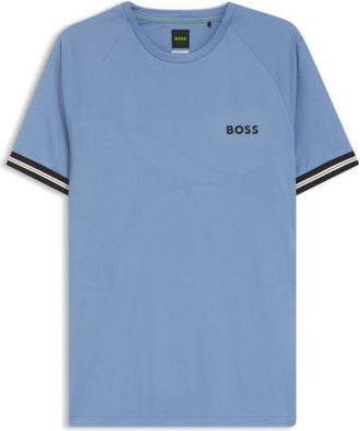 BOSS Active slim-fit T-shirt with tennis-ball embossing
