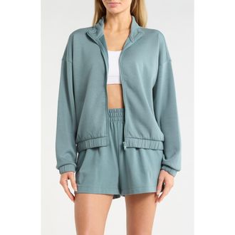 Zella Whisper Knit Ruched Jacket in Blue Goblin at Nordstrom Rack, Size X-Small