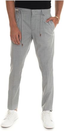 Paoloni Stretch Chino met Striktaille - Heren - Slim Fit Broeken - Grijs - 3XL - Wol - Broeken