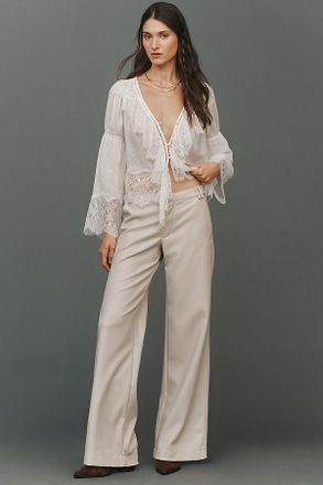 Pilcro Low-Rise Faux Leather Pants