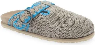 Laidbacklondon Drift Crochet Slide Sandal in Light Grey/neon Blue at Nordstrom, Size 36