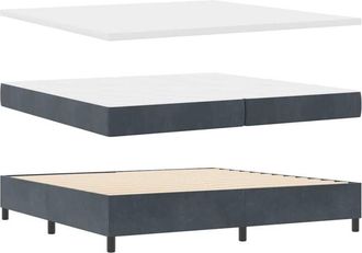 vidaXL Vidaxl - Cama Tipo Box Spring Gris Oscuro 200 X 200 Cm Terciopelo