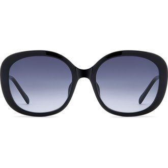 Fossil 56m Gradient Oval Sunglasses in Black/Dark Grey Sf at Nordstrom