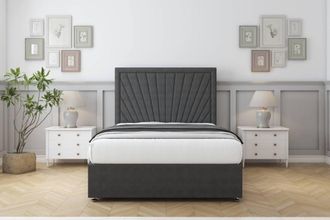 Comfort Beds Kensington Dumfries Divan Set No Drawers-26 Headboard in Dark Grey | Size: Double