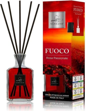 Trade Shop Trade Shop - Maxi Diffusore Ambiente Cubo Con Bastoncini Fragranza Fuoco Rosa Passionale 250ml