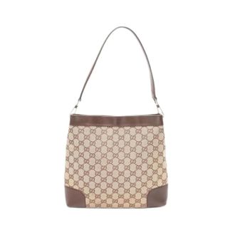 Gucci Pre-owned Shoulder Bags, female, Beige, Size: ONE SIZE Pre-owned Vintage Canvas Shoulder Bag