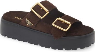 Prada Fussbett Flatform Slide Sandal in Moro at Nordstrom, Size 10.5Us