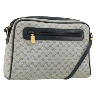 Gucci Pre-owned Cross Body Bags, female, Blue, Size: ONE SIZE Pre-owned Vintage Small GG Shoulder Bag