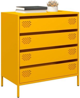 vidaXL Aparador Acero Laminado En Fr&iacute;o Amarillo Mostaza 68x39x73,5 Cm Vidaxl