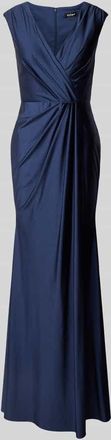 Unique Abendkleid mit Raffungen in Marine, Gr&ouml;&szlig;e 40