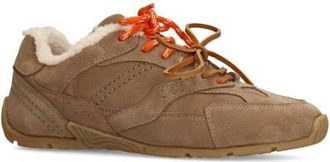 Sacha su&egrave;de sneakers bruin