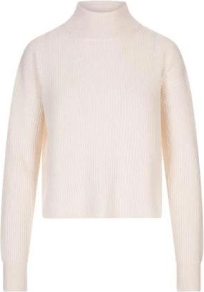 Max Mara Fufy Ribbed Mock Neck Sweater - Dames - Coltruien - Wit - L - Wol - Truien & Vesten