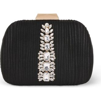 Badgley Mischka Halo Crystal Panel Minaudiere in Black at Nordstrom, Size Small