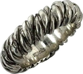 Herm&egrave;s Silver Silver 925 Band Ring (Pre-Owned)