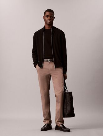 Calvin Klein Mens Cotton Stretch Slim Trousers - Grey - 29W x 30L