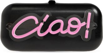 Moschino Clutches, female, Black, Size: ONE SIZE LED-lit Clutch Bag