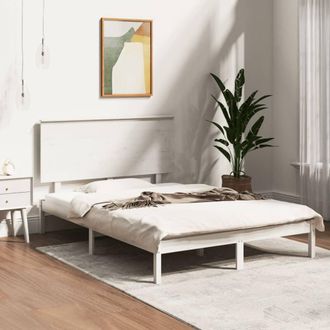 Berkfield Home Bed Frame White Solid Wood Pine 120x200 cm | Size: Small Double