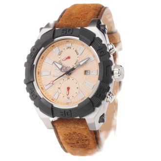 Timberland Mens Watch Quartz silver black - Black & Silver Stainless Steel - One Size