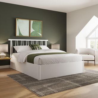 GFW Fusum Spindle Ottoman Bed in White | Size: King