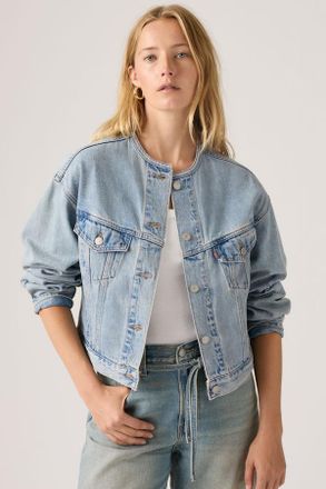 Levi's Collarless Shrunken 90s Trucker Jacket - Donna - L - Blu / Rural View