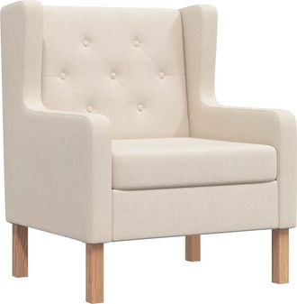 vidaXL Sill&oacute;n De Tela Color Blanco Crema Vidaxl