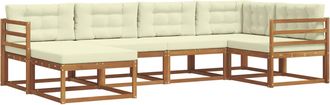 vidaXL Conjunto De Sof&aacute;s De Exterior 6 Uds. Natural Y Crema Vidaxl