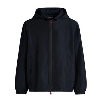Kiton Hooded Technical Fabric Jacket - Heren - Zomerjassen - Blauw - 2XL - Jassen