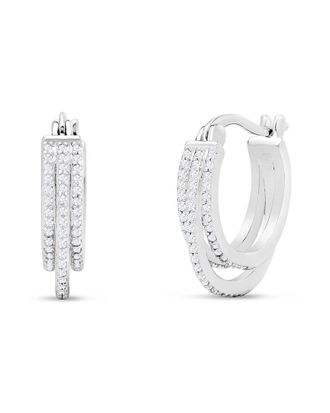 Jaclyn Smith Platinum Plated 0.50 Ct. Tw. Lab-Grown Moissanite Earrings