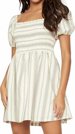 Lost + Wander Terrace On Rialto Mini Dress In White/black Stripe